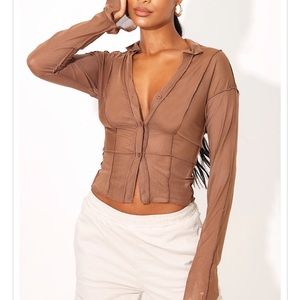 Mesh brown top